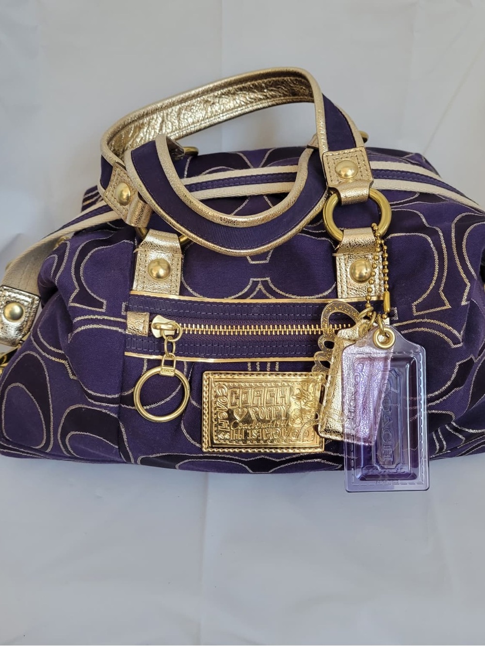 Purple and Gold Statement Tote Bag - Designer-Inspired